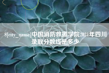 府谷中国消防救援学院2021年四川录取分数线是多少