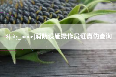 府谷消防设施操作员证真伪查询