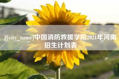 府谷中国消防救援学院2021年河南招生计划表