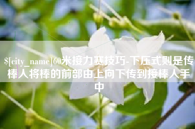 府谷60米接力赛技巧-下压式则是传棒人将棒的前部由上向下传到接棒人手中